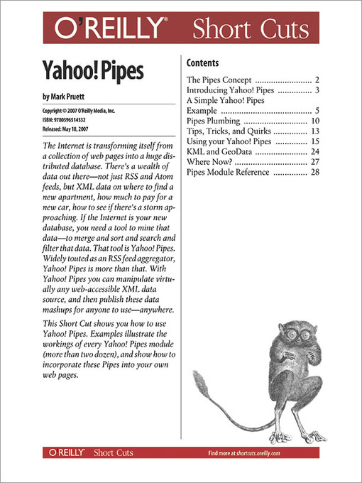 Title details for Yahoo! Pipes by Mark Pruett - Available